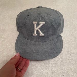 Kith x New Era K Logo Fitted Hat Suede Light Blue / Grey UV 7 1/8